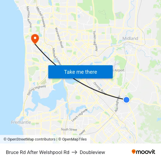 Bruce Rd After Welshpool Rd to Doubleview map