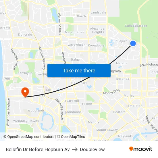 Bellefin Dr Before Hepburn Av to Doubleview map