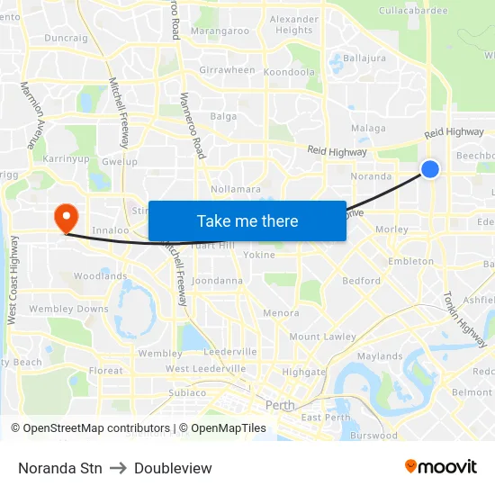 Noranda Stn to Doubleview map