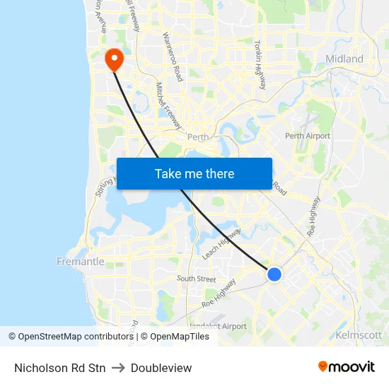 Nicholson Rd Stn to Doubleview map