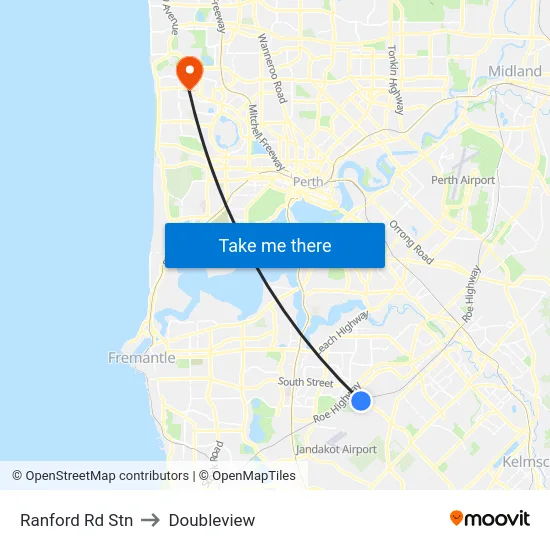 Ranford Rd Stn to Doubleview map