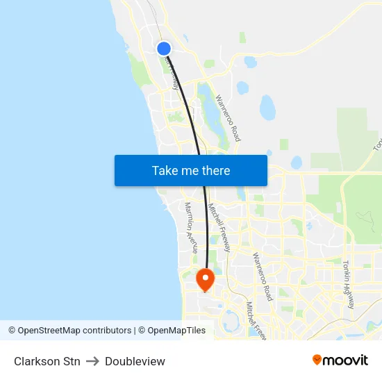 Clarkson Stn to Doubleview map