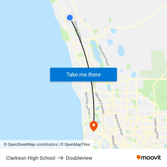 Clarkson High School to Doubleview map
