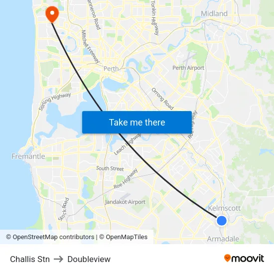 Challis Stn to Doubleview map