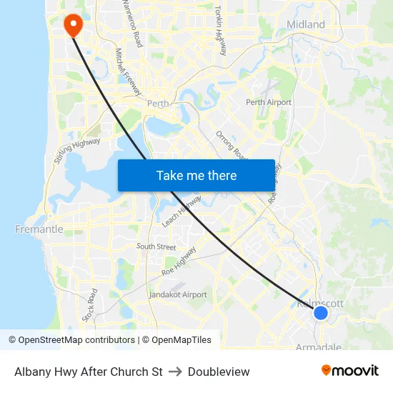 Albany Hwy After Church St to Doubleview map