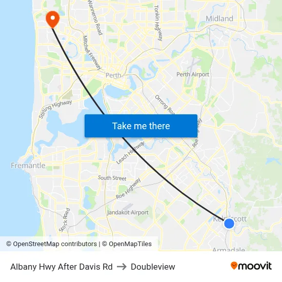 Albany Hwy After Davis Rd to Doubleview map