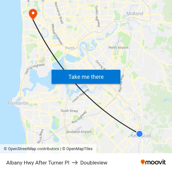 Albany Hwy After Turner Pl to Doubleview map