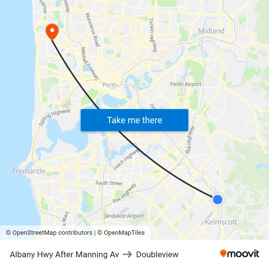 Albany Hwy After Manning Av to Doubleview map
