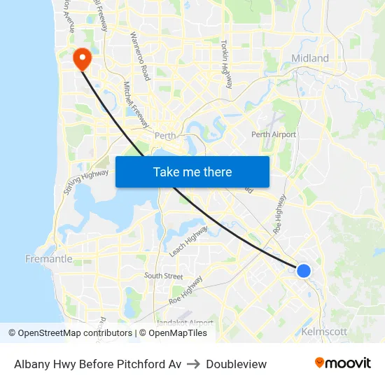 Albany Hwy Before Pitchford Av to Doubleview map