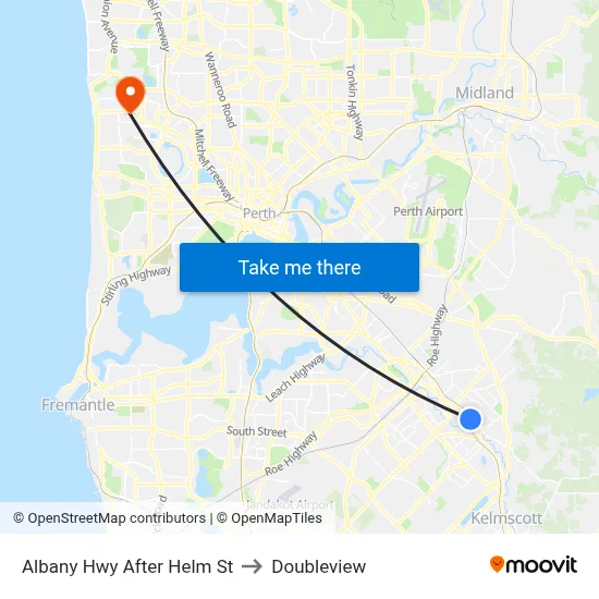 Albany Hwy After Helm St to Doubleview map