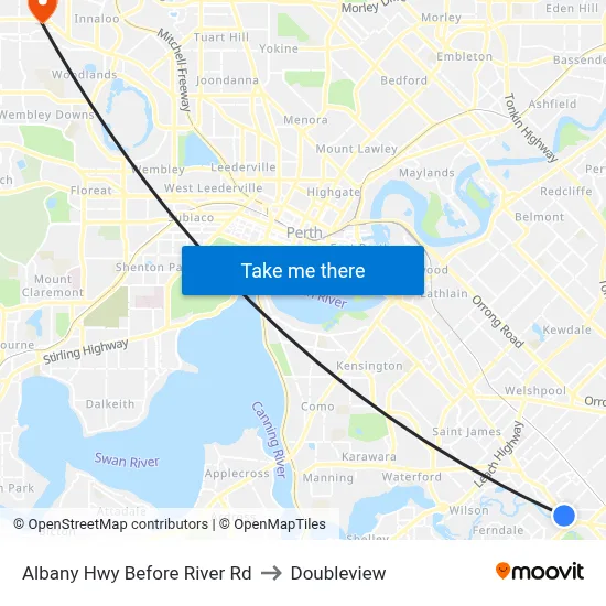 Albany Hwy Before River Rd to Doubleview map