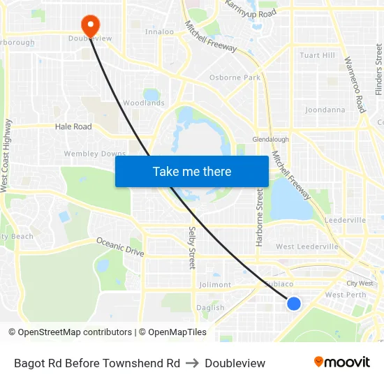 Bagot Rd Before Townshend Rd to Doubleview map