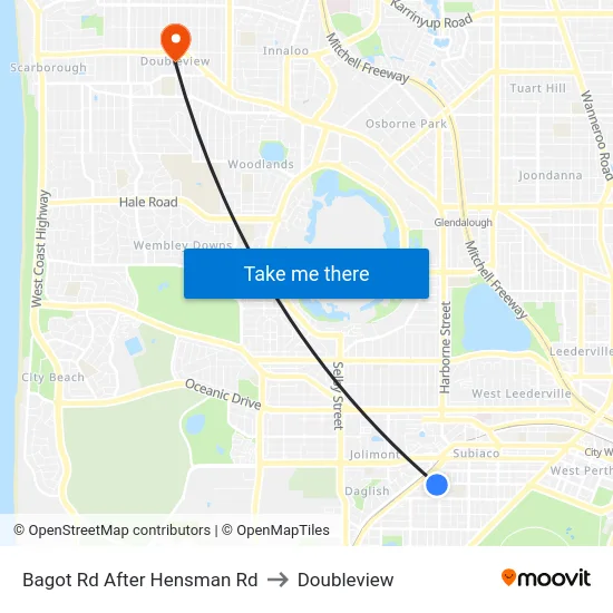 Bagot Rd After Hensman Rd to Doubleview map