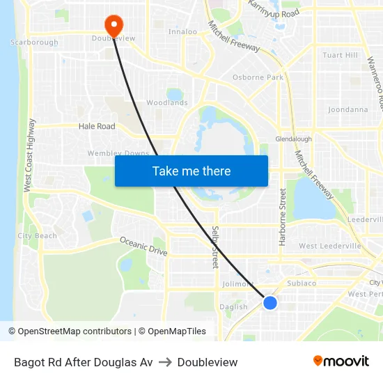 Bagot Rd After Douglas Av to Doubleview map