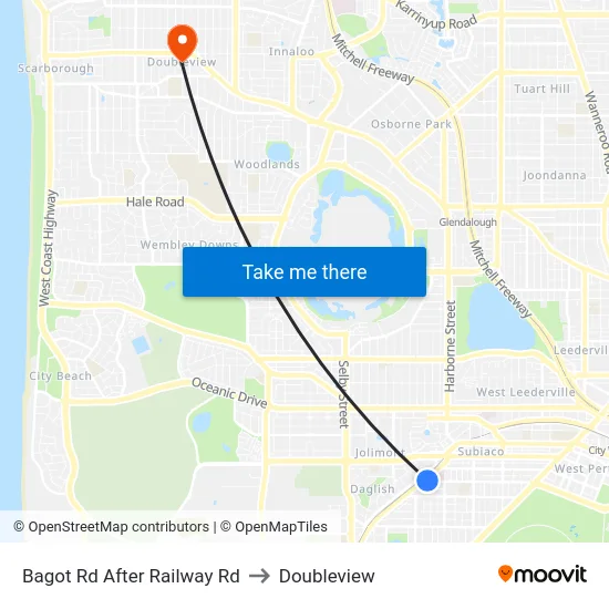 Bagot Rd After Railway Rd to Doubleview map