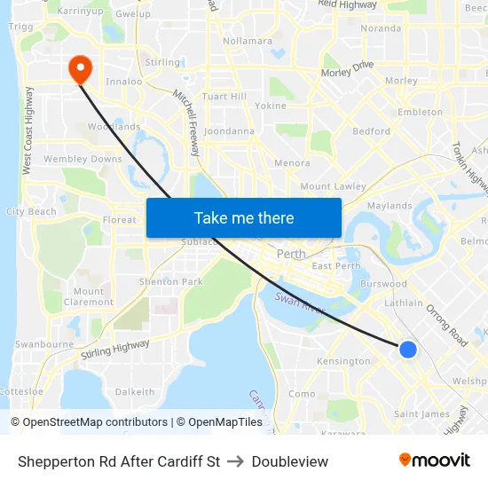Shepperton Rd After Cardiff St to Doubleview map