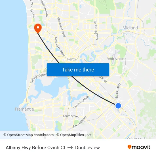 Albany Hwy Before Ozich Ct to Doubleview map