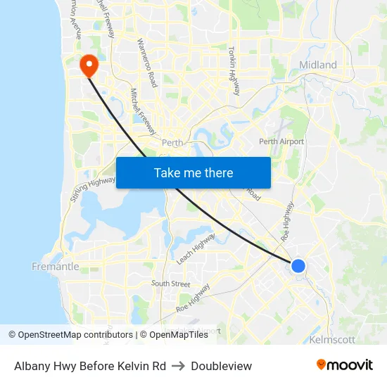 Albany Hwy Before Kelvin Rd to Doubleview map