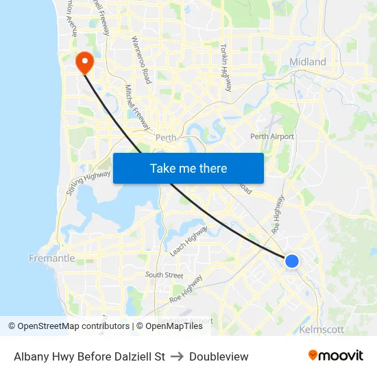 Albany Hwy Before Dalziell St to Doubleview map