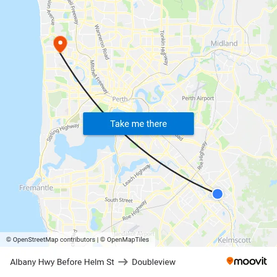 Albany Hwy Before Helm St to Doubleview map