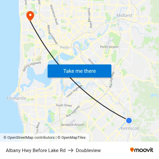 Albany Hwy Before Lake Rd to Doubleview map
