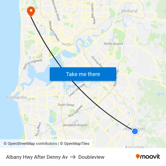 Albany Hwy After Denny Av to Doubleview map
