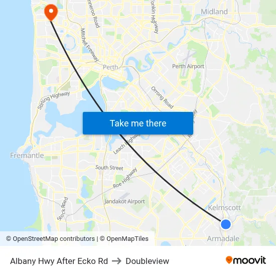 Albany Hwy After Ecko Rd to Doubleview map