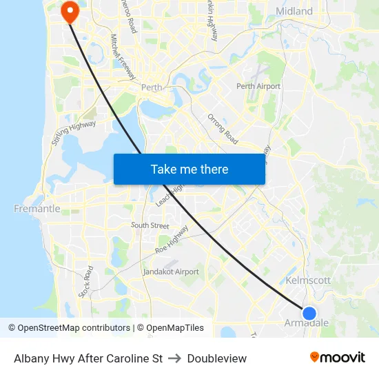 Albany Hwy After Caroline St to Doubleview map