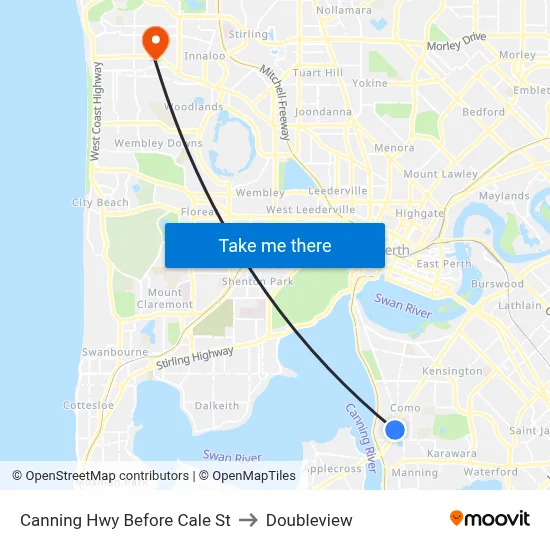 Canning Hwy Before Cale St to Doubleview map