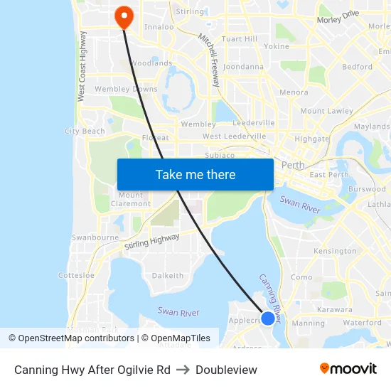 Canning Hwy After Ogilvie Rd to Doubleview map
