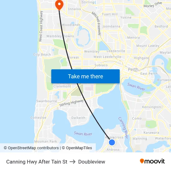 Canning Hwy After Tain St to Doubleview map