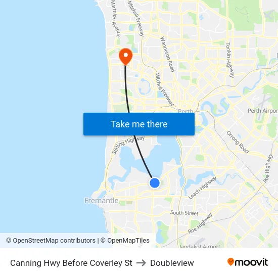 Canning Hwy Before Coverley St to Doubleview map