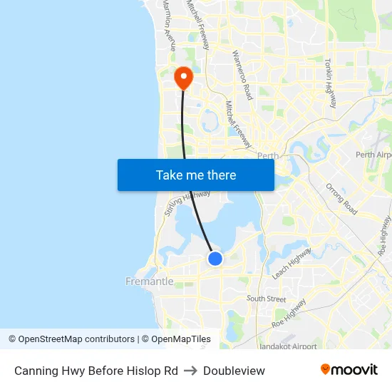 Canning Hwy Before Hislop Rd to Doubleview map