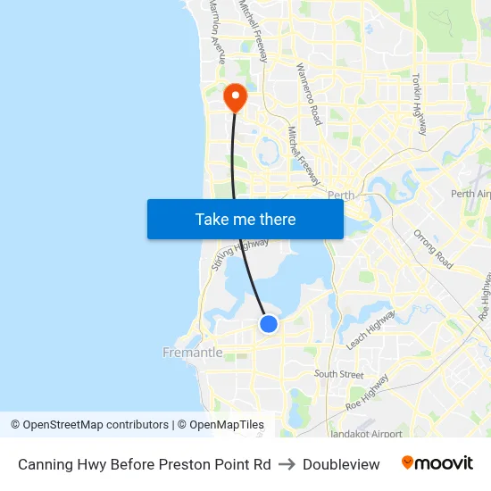 Canning Hwy Before Preston Point Rd to Doubleview map