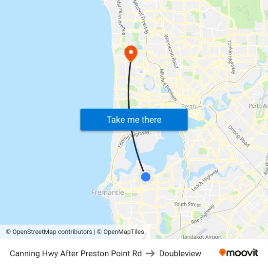 Canning Hwy After Preston Point Rd to Doubleview map