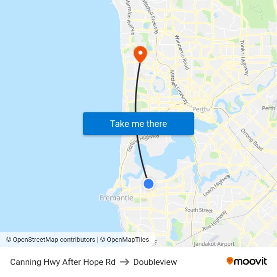 Canning Hwy After Hope Rd to Doubleview map