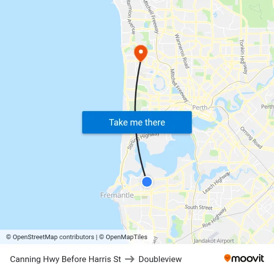 Canning Hwy Before Harris St to Doubleview map