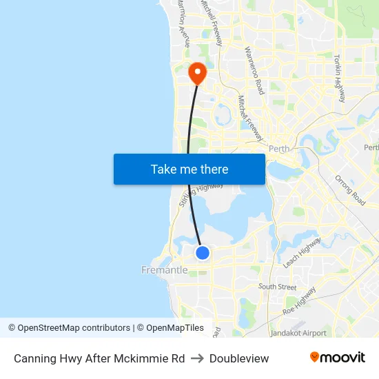 Canning Hwy After Mckimmie Rd to Doubleview map