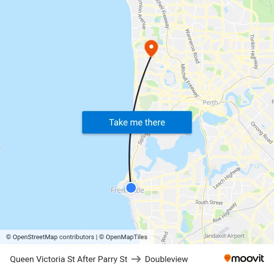 Queen Victoria St After Parry St to Doubleview map