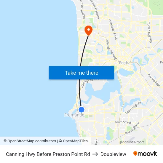 Canning Hwy Before Preston Point Rd to Doubleview map