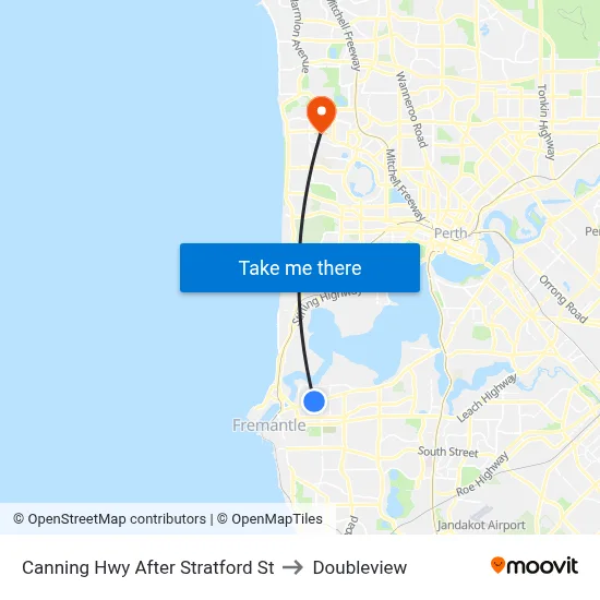 Canning Hwy After Stratford St to Doubleview map