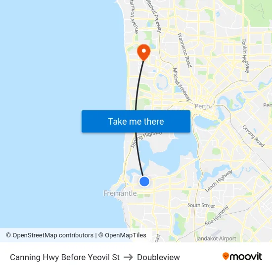 Canning Hwy Before Yeovil St to Doubleview map