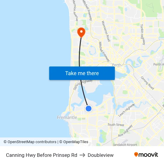Canning Hwy Before Prinsep Rd to Doubleview map
