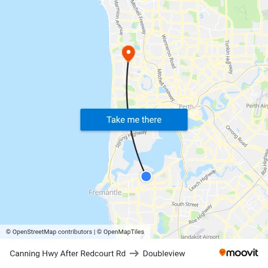 Canning Hwy After Redcourt Rd to Doubleview map