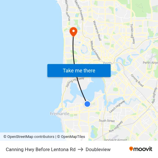 Canning Hwy Before Lentona Rd to Doubleview map