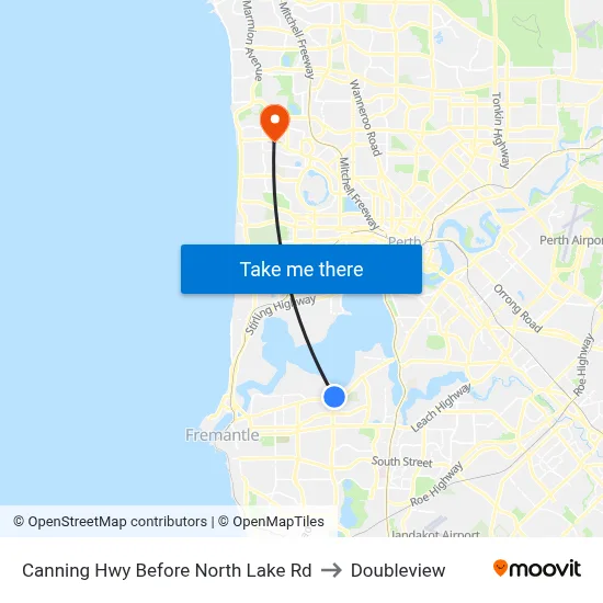 Canning Hwy Before North Lake Rd to Doubleview map