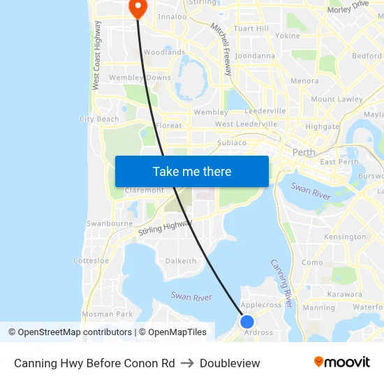 Canning Hwy Before Conon Rd to Doubleview map