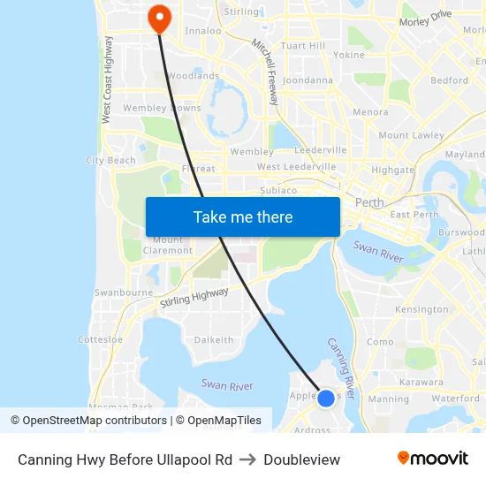 Canning Hwy Before Ullapool Rd to Doubleview map