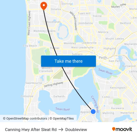Canning Hwy After Sleat Rd to Doubleview map