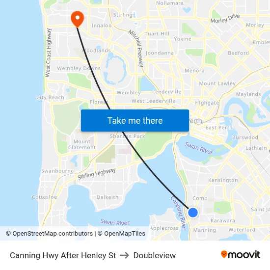 Canning Hwy After Henley St to Doubleview map
